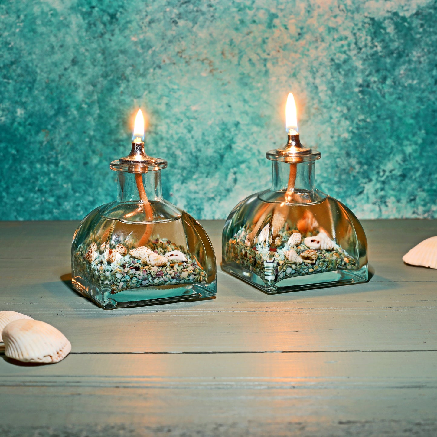 The Lux Bliss Ocean Pyramid Decorative Oil Lamp Candle Set of 2 x 100 ml (2 x 3.38 Ounce)