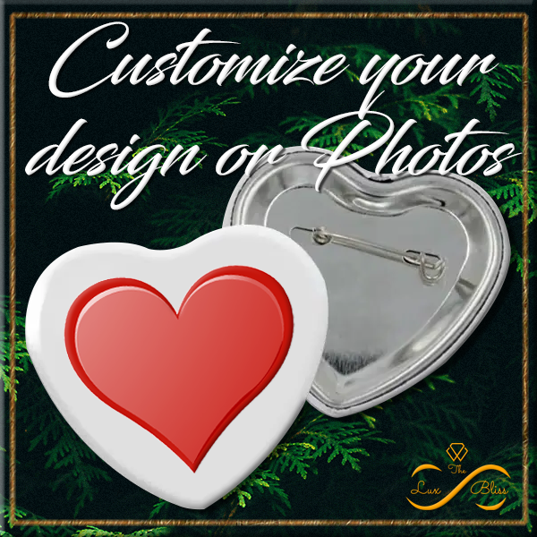 Heart Custom Premium Hardcover Photo Pin Badge or Your Design | 2.24 x ...